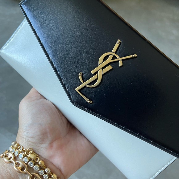 Saint Laurent YSL Monogram Wallet/Black/Cream - Picture 2 of 16